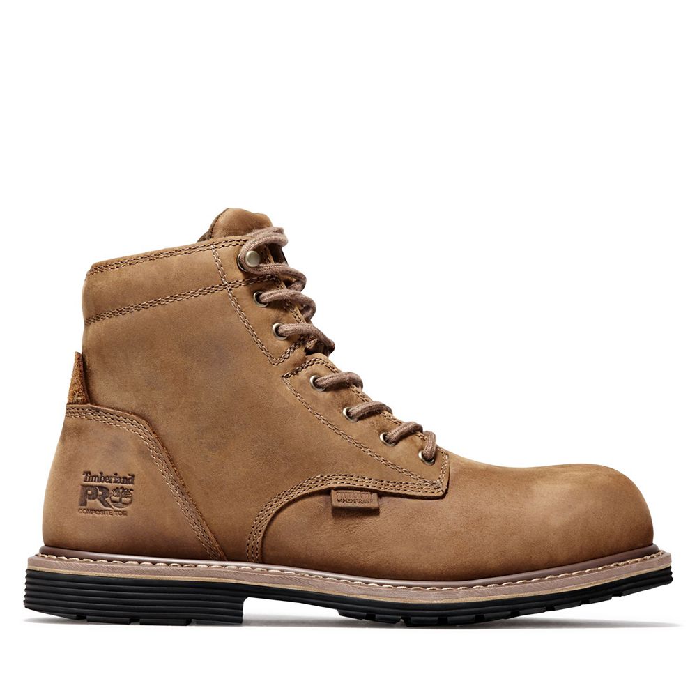 Botas Pro Timberland Argentina Hombre - Pro Millworks 6" Comp Toe - Marrones - XGDMNC-689